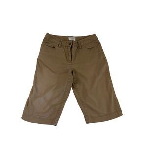 Covington Khaki Tan Stretch Bermuda Shorts Womens 6 Mid Rise 5 Pocket Casual